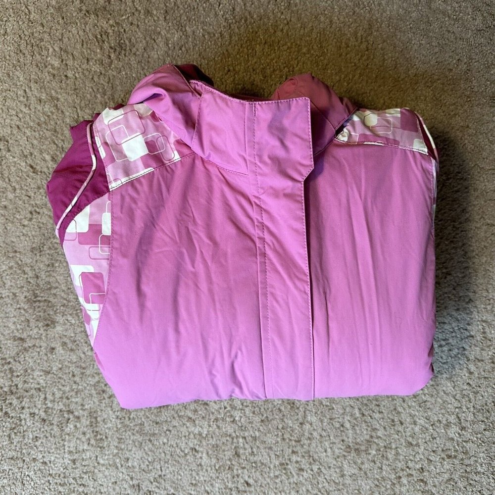 LL Bean Jacket Girls XL 18 Full Zip Nylon Softshell Insulated Pink Pockets - Picture 12 of 12